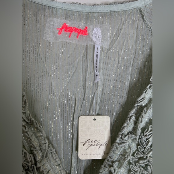 Free People Seraphina Metallic Ruffles Lattice Cutouts Maxi Dress - Picture 6 of 8